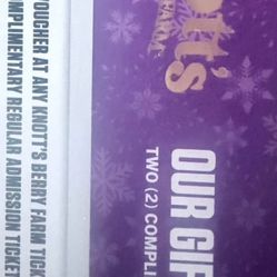Knotts Berry Farm Tickets Each Vouches Has 2 Tickets