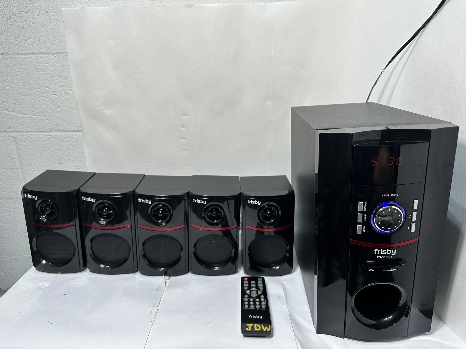Frisby FS-5010BT 5.1 Surround Sound Home Theater Speakers System with Bluetooth USB/SD & Remote