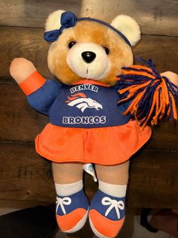 Vintage 1998 NFL Good Stuff Denver Broncos Cheerleader Plush Teddy Bear 12"