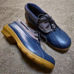 Womans Sperry Boat Shoes Womens Sperry Syren Sea SIZE 9 Waterproof Rubber Duck Boots STS99748 Navy Blue Beach Sandals Shoes