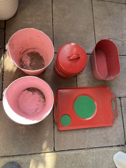 Set of Buckets and Tray