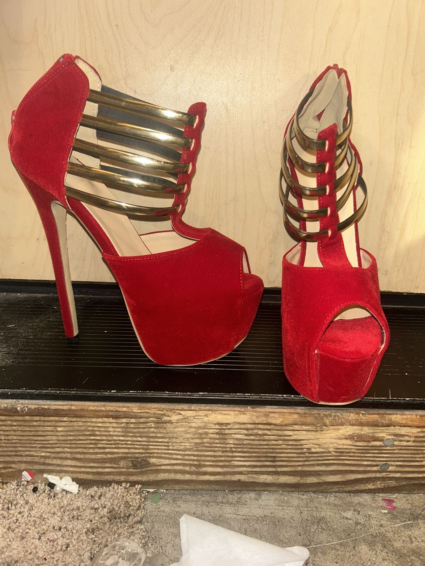 Red With Gold Heels
