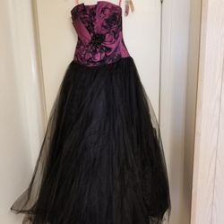 Purple and Black Prom Dress