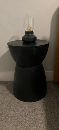 2 Black Hourglass Side Table