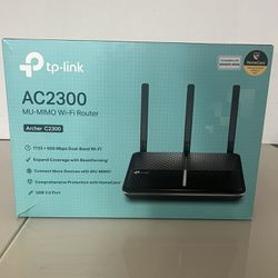 TP-Link C2300 AC2300 600/1625Mbps Wireless Router - Black W/ 3 Ethernet Cables!. Barely used in excellent condition and comes with 3 Ethernet cables n