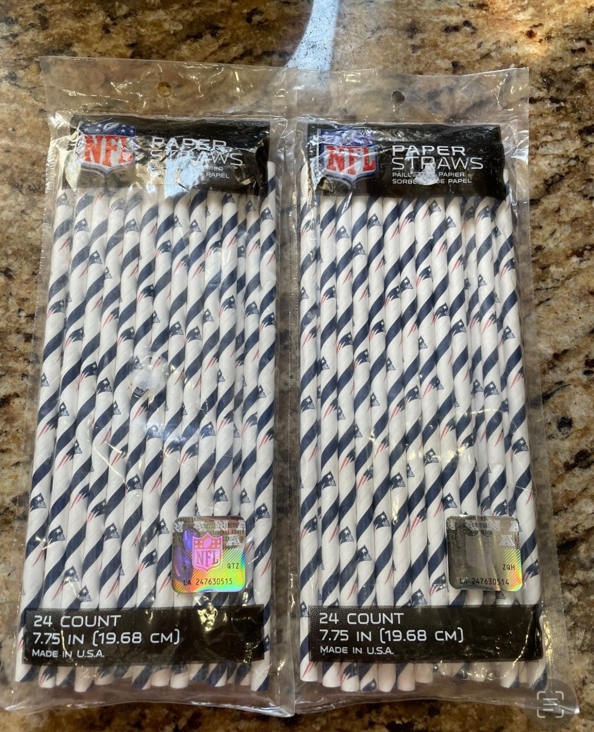 New England Patriots Team Paper Straws