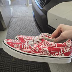 Red And White Vans Size 10 Men
