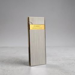 ZORRO Slim Metal Lighter Gold Refillable Windproof Butane Torch