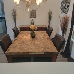 Dinning Room Table Matching Buffet& Four Chairs