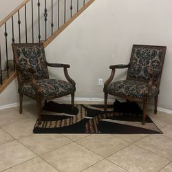 Authentic Hancock & Moore solid wood armchairs.