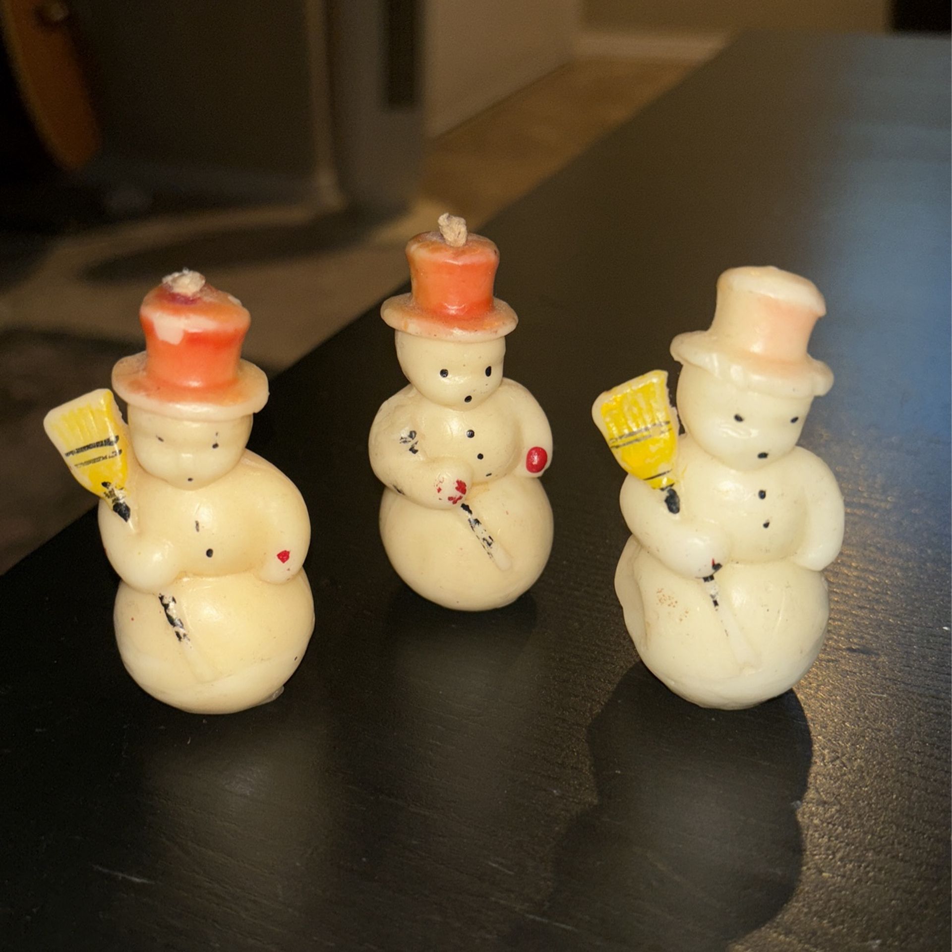 Vintage Snowman Candle Set