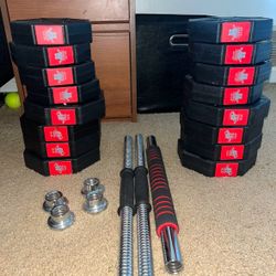 At Home Adjustable Dumbell/Barbell Set