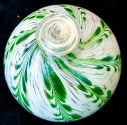 NIB Hand Blown Cotton Wick Glass Ball Shaped Oil Lamp Colorful Design