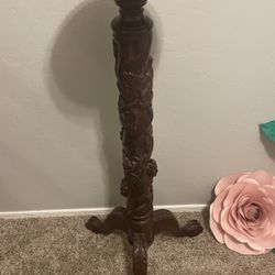 Antique Victorian carved claw foot plant stand pedestal