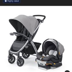 Chico bravo Stroller  With Car Seat