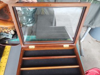 Military Challenge Coin Wood And Glass Display Case