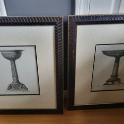 Authentic Urns Engravings Framed Set Of 2