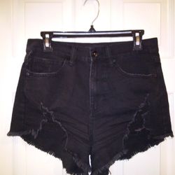 Kendall & Kylie The Icon Short Black Distressed Jean Shorts Size 5/27
