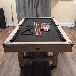 Bar Size Pool Table 4x7  With Ballls 2 Racks 2 Sticks And 1 Short Stick 