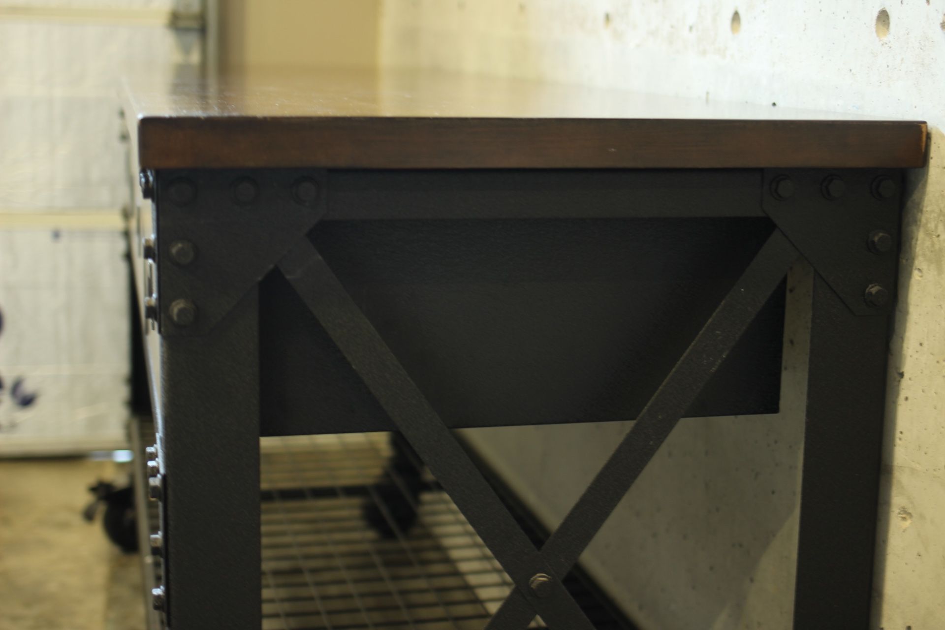 72” Whalen industrial metal and wood workbench for Sale in Woodinville