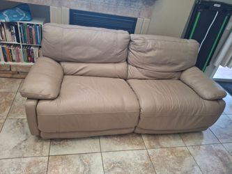 Cindy Crawford Home Auburn Hills Taupe Leather Power Reclining Sofa