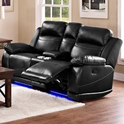 New Leather Double Recliner Loveseat 