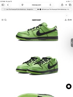 Powerpuff Girls Buttercup men’s Nike SB Dunk Low Powerpuff Girls Buttercup men’s sneaker shoes size 10.5 new with box have proof of purchase