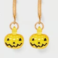 Hey Boo Clear Acrylic Orange Pumpkin Earrings
