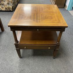 Mahogany Brown 1-Draw Desk Pullout End Side Table $45 2 Available 22” x 22” x 24”