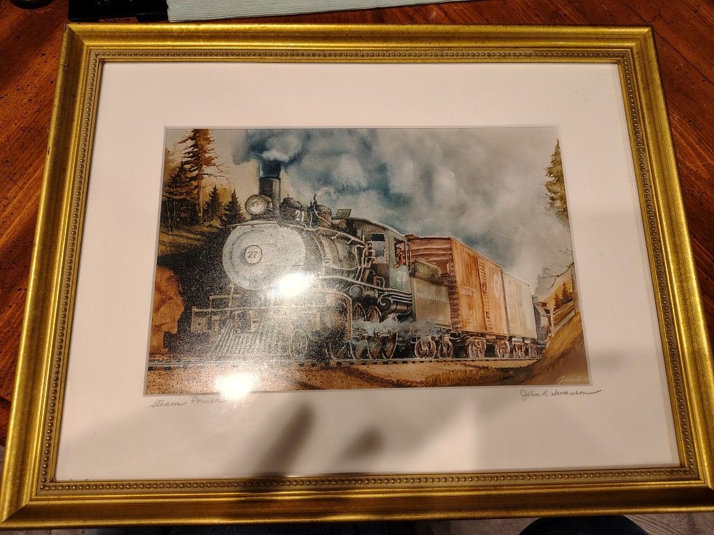 John Swanson "Steam Power" Signed Water Color Print
