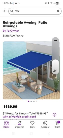 Retractable Awning, Patio Awnings $580 Obo.