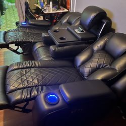 Black Leather Sectional 