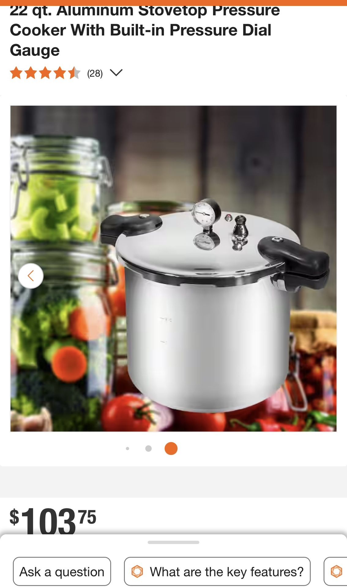 Barton 22 Quart Pressure Cooker Canner Steaming and Stewing w