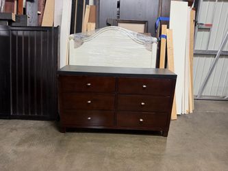 6-Drawer Wood Dresser Dark Cherry Finish