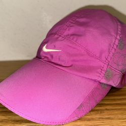 Vintage Nike Featherlight Dri-Fit 7 Panel Pink Purple Floral Running Hat