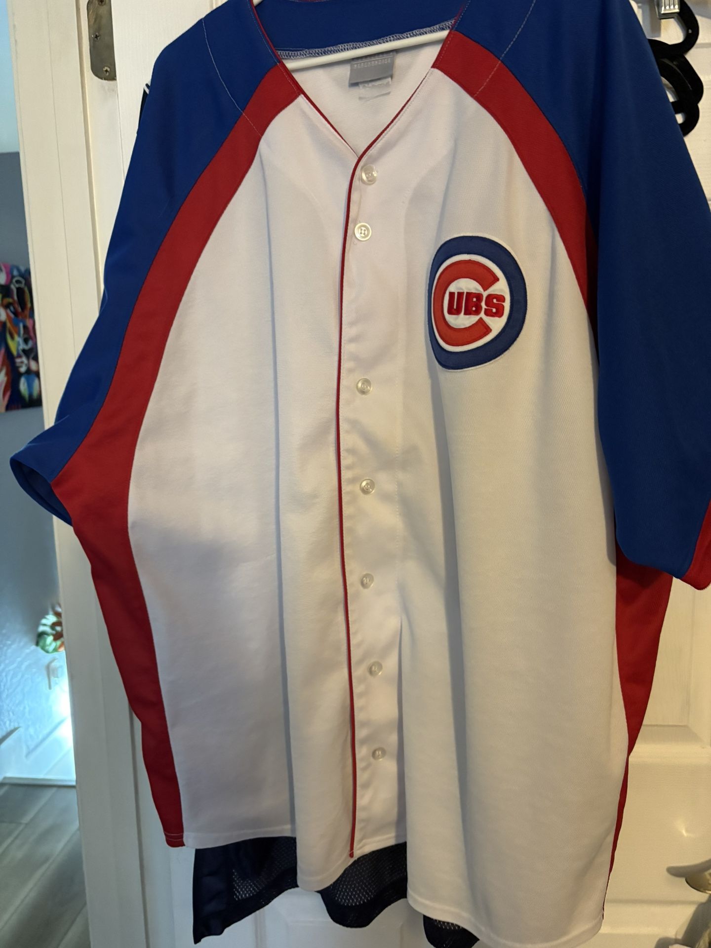 Vintage VTG Derrek Lee #25 Chicago Cubs MAJESTIC Sewn ALT Bomb Pop Style Jersey SZ XXXL