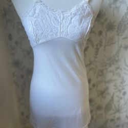 White Slip Dress Vintage Nightgown Size XS Small