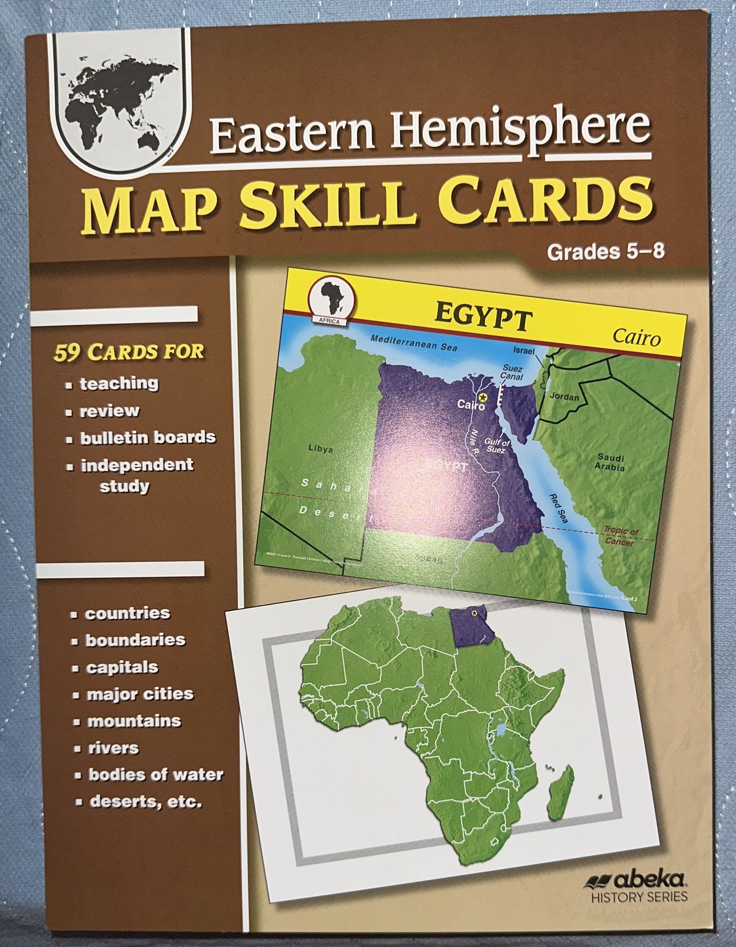 Abeka Eastern Hemisphere Map Skills Cards New
