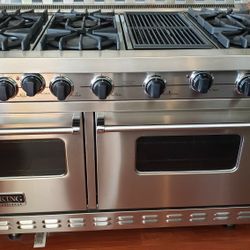 VIKING STOVE 6 STOVE TOP BURNERS PLUS GRILL