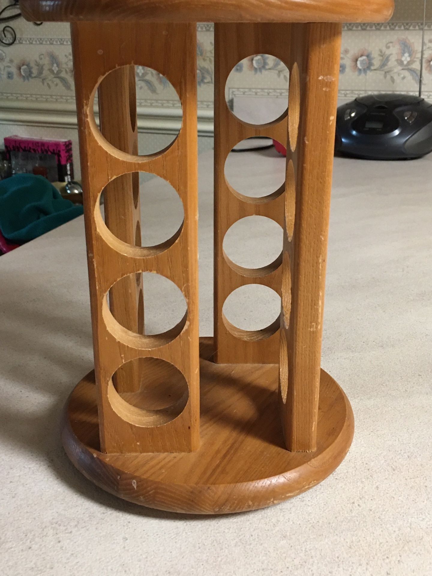 Spinning Wood Spice Rack
