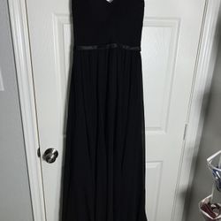 Black Strapless Full Length Ball Gown