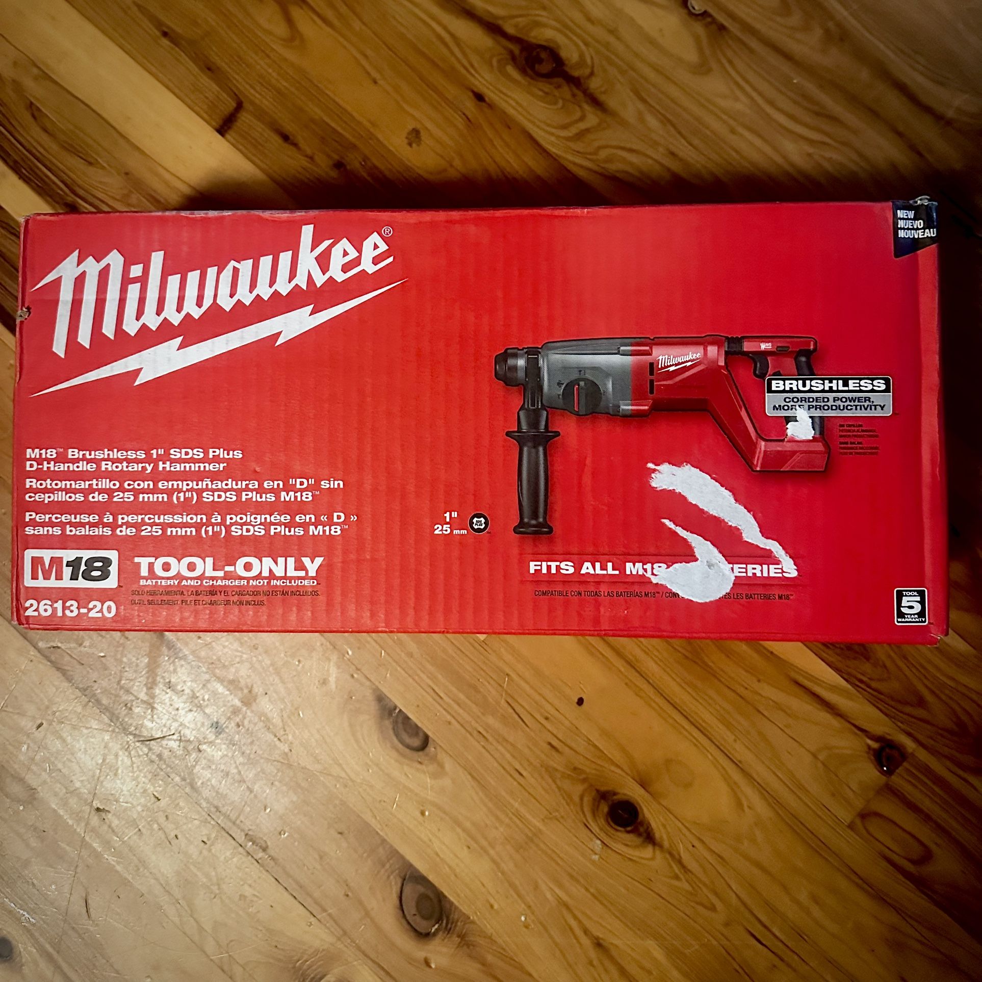 Milwaukee M18 Brushless Magnetic Motor Roto Rotary Hammer 2613-20