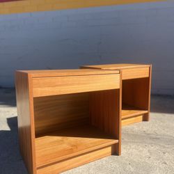 Pair of Rare Arne Wahl Iversen Danish Modern Teak Nightstands