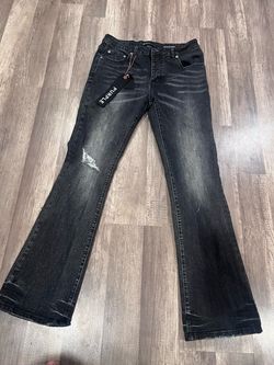 Purple Brand Black Flare Distressed Jeans
