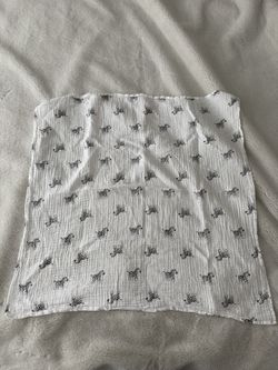 Zebra print baby muslin swaddle blanket