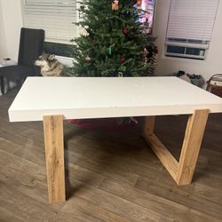  Ren Home Arvid Dining Table with Wood U-Shaped Legs - High Gloss White from Bed Bath & Beyond