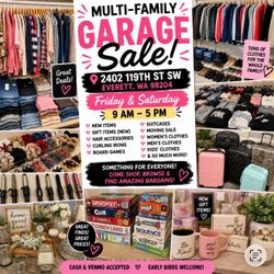 TODAY Huge Garage sale May 17th (2402 119th st Sw Everett