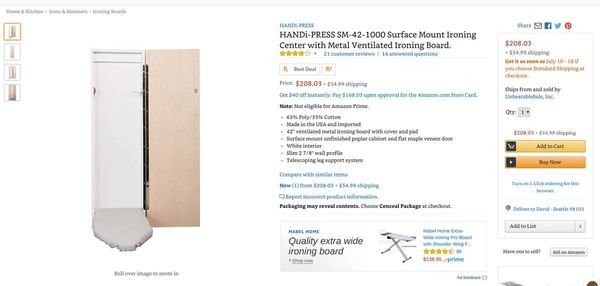 Handi Press Surface Mounted Ironing Center For In Seattle Wa Open In The Continue To Mobile Website