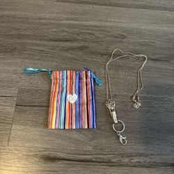 NEW Brighton floating heart clip badge necklace. 