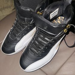 NIKE AIR JORDAN 12 RETRO "WINGS PLAYOFF" BLACK-MET GOLD SZ 8 MENS 